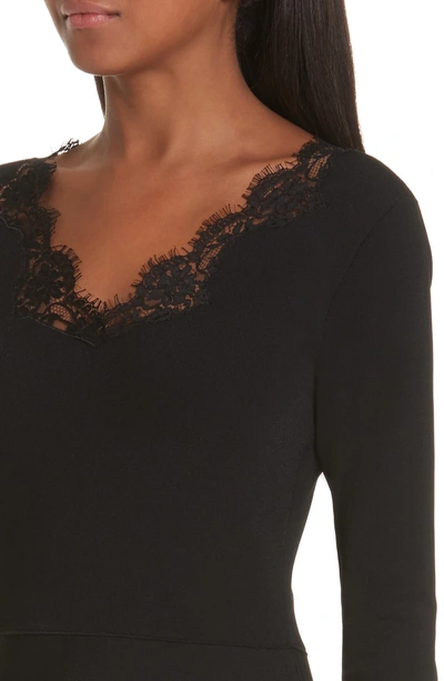 Shop Stella Mccartney Lace Trim Tiered Sweater Dress In Black