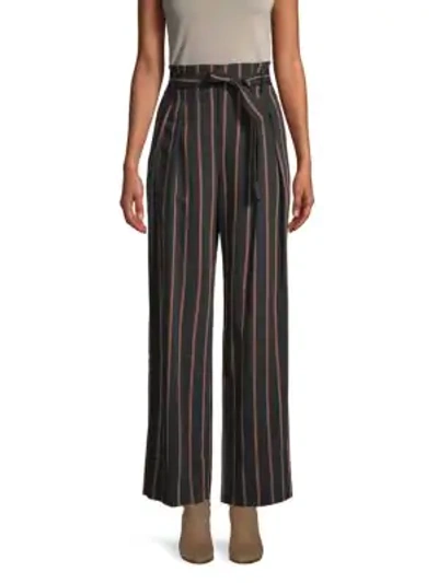 Shop Vince Striped Wide-leg Pants In Coastal Blue