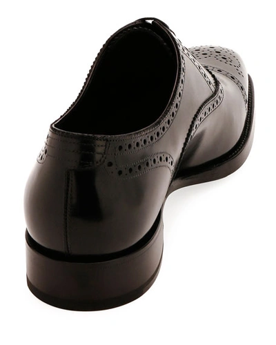 Shop Tom Ford Men's Dress Shoe In Brogue In Black