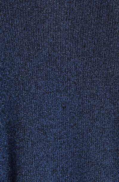 Shop Stella Mccartney Metallic Knit Sweater In Blue