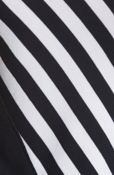 Shop Monse Stripe Twisted Cardigan In Navy/ White