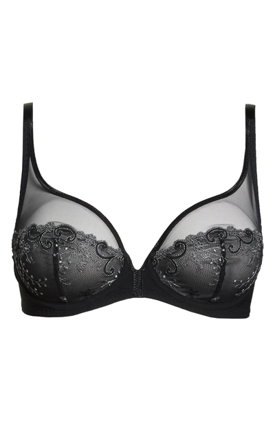 Shop Simone Perele Delice Sheer Underwire Plunge Bra In Moonlight