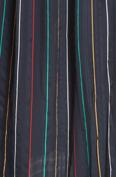 Shop Rag & Bone Austin Stripe Silk Midi Dress In Black Stripe