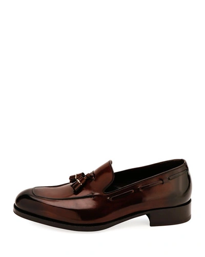 Shop Tom Ford Men's Tassel Loafers In Brown