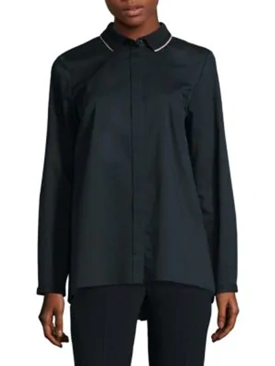 Shop Elie Tahari Carly Long-sleeve Blouse In Stargazer