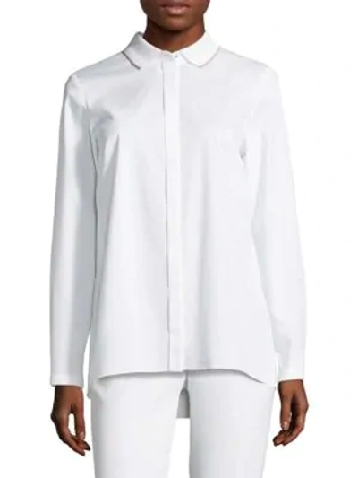 Shop Elie Tahari Carly Long-sleeve Blouse In White