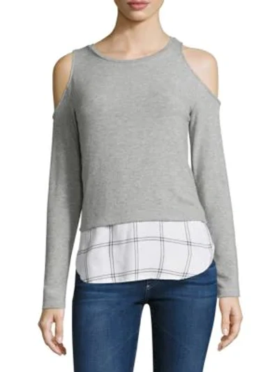 Shop Generation Love Camilla Plaid Layer Shirt In Grey