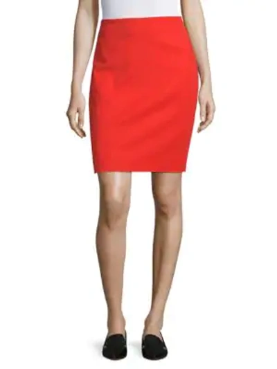 Shop Akris Zinnie Pencil Skirt In Red