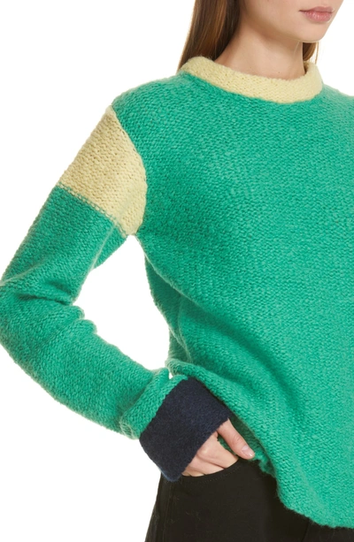 Shop Eckhaus Latta Kermit Colorblock Sweater In Green