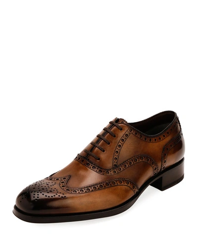 Shop Tom Ford Men's Dress Shoes With Detailing In Brown