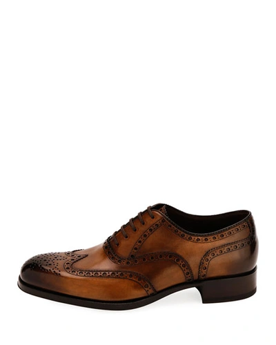 Shop Tom Ford Men's Dress Shoes With Detailing In Brown