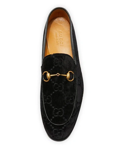 Shop Gucci Men's Interlocking-gg Velvet Loafer In Black