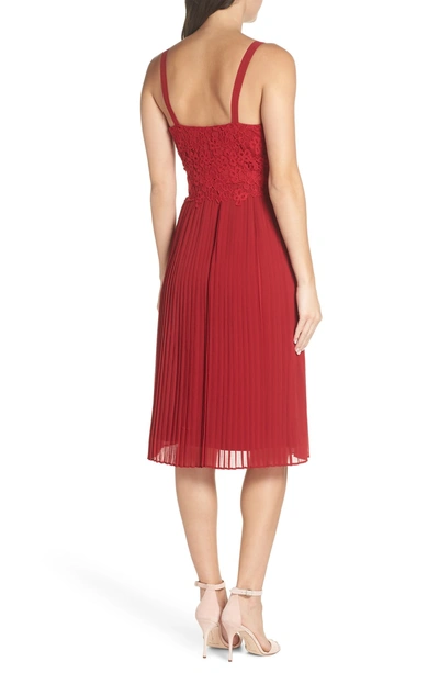 Shop Heartloom Kinsley Pleated A-line Dress In Crimson
