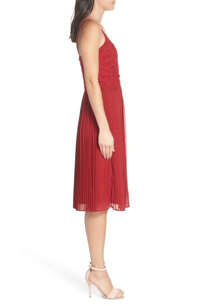 Shop Heartloom Kinsley Pleated A-line Dress In Crimson