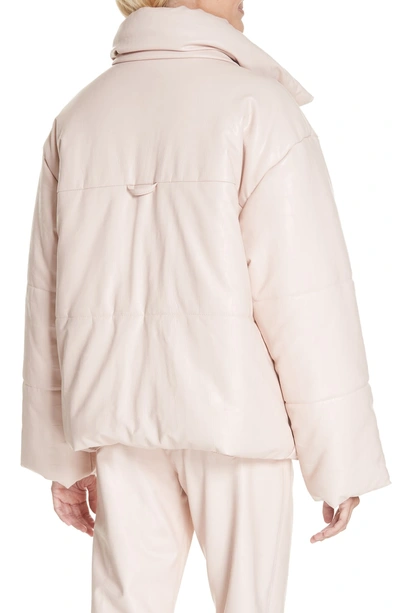 Shop Nanushka Hide Faux Leather Puffer Jacket In Blush