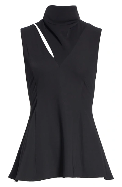Shop Beaufille Funnel Neck Sleeveless Top In Black