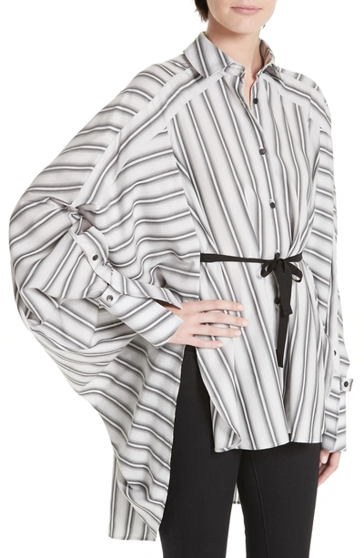 Shop Palmer Harding Streep Stripe Shirt In Gradient Stripe With Black