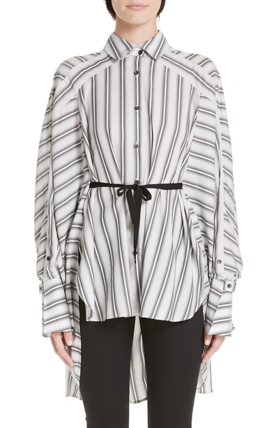 Shop Palmer Harding Streep Stripe Shirt In Gradient Stripe With Black