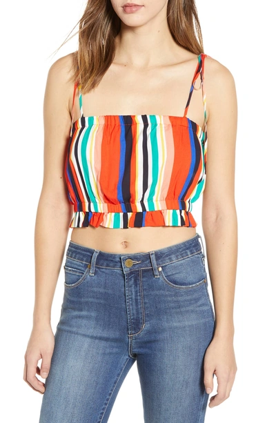 Shop English Factory Rainbow Stripe Crop Top In Multi