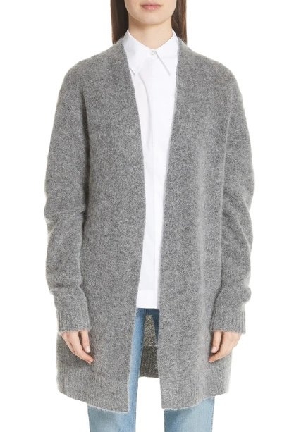 Shop Acne Studios Raya Sh Mohair Knit Cardigan In Grey Melange