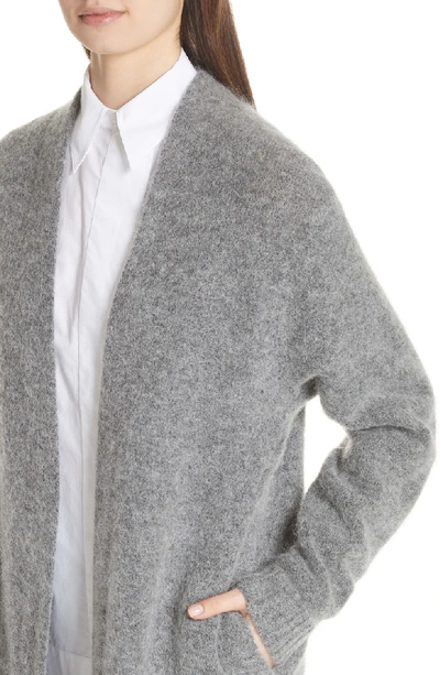 Shop Acne Studios Raya Sh Mohair Knit Cardigan In Grey Melange