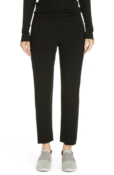 Shop Vince Satin Stripe Ankle Pants In Black