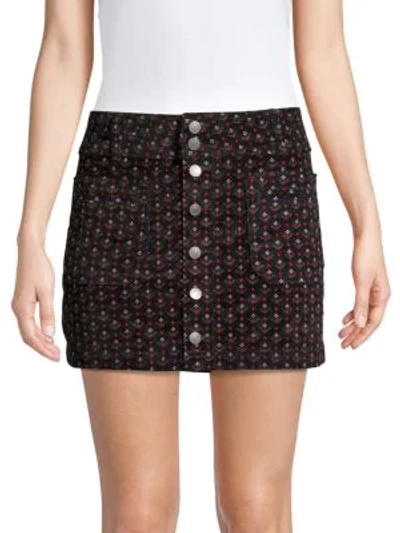 Shop Free People Joani Cord Mini Skirt In Black Combo