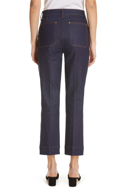 Shop Khaite Raquel Crop Flare Jeans In Raw