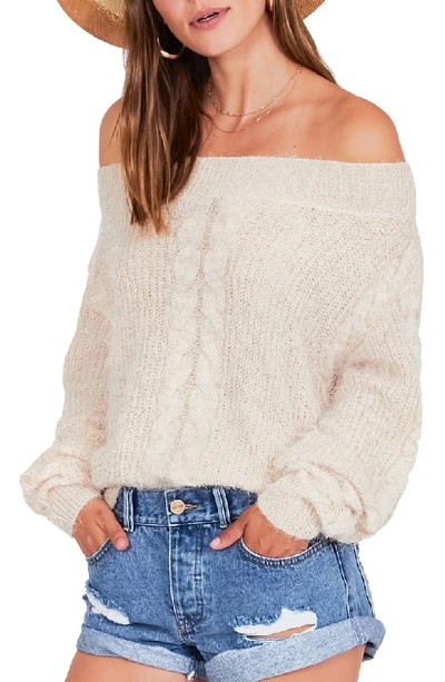 Shop Amuse Society Miraflores Off The Shoulder Sweater In Oat