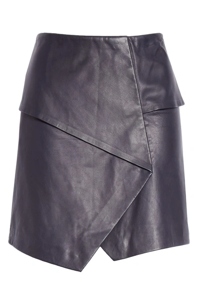 Shop Joie Akirako Leather Miniskirt In Midnight