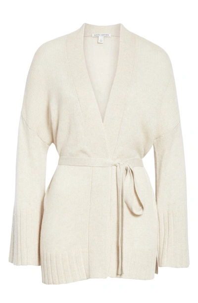 Shop Autumn Cashmere Belted Cashmere Wrap Cardigan In Mojave