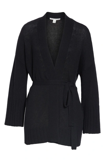 Shop Autumn Cashmere Belted Cashmere Kimono In Black