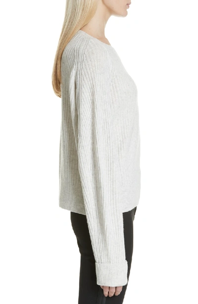 Shop Vince Ribbed Bateau Neck Sweater In Heather Cloud