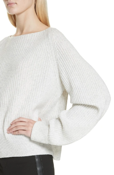 Shop Vince Ribbed Bateau Neck Sweater In Heather Cloud