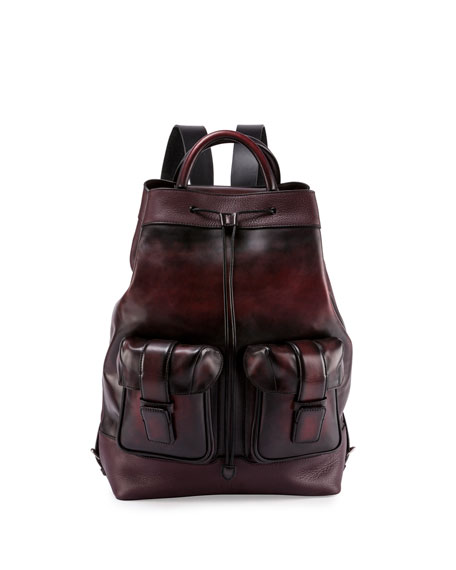 Berluti Horizon Drawstring-top Leather Backpack, Black | ModeSens