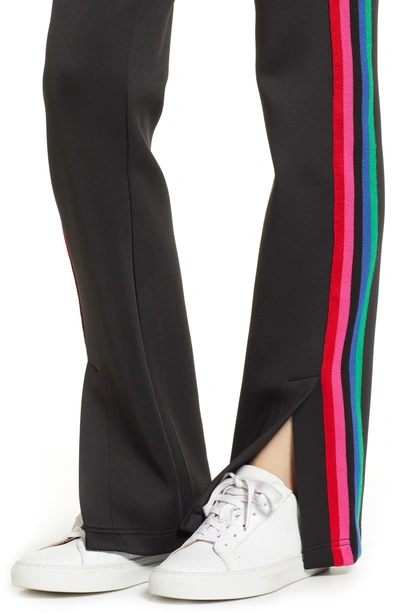 Shop Pam & Gela Rainbow Stripe Track Pants In Black
