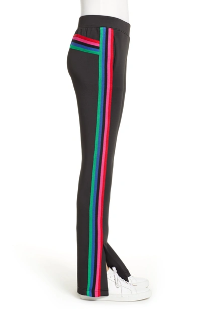 Shop Pam & Gela Rainbow Stripe Track Pants In Black