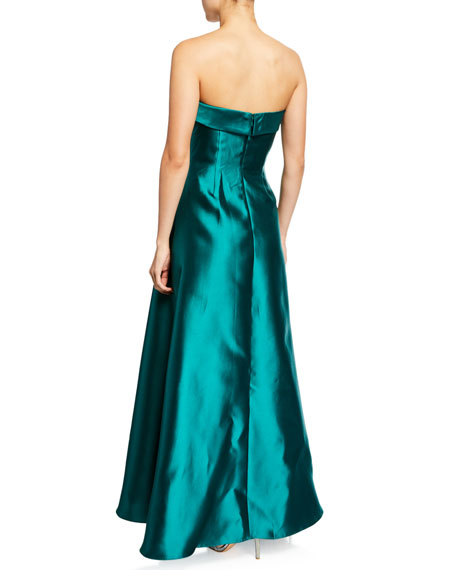 badgley mischka mikado strapless bow gown