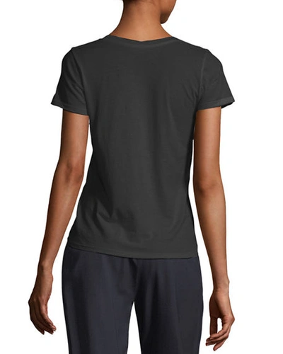 Shop Vince Essential Pima Cotton V-neck Tee In Black