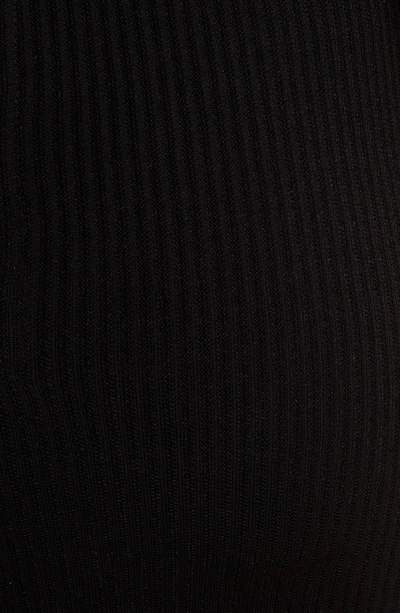 Shop Balmain High Waist Rib Knit Skirt In 0pa Noir