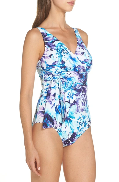 Shop Tommy Bahama Sculpt Aqua Petals One-piece Swimsuit In White