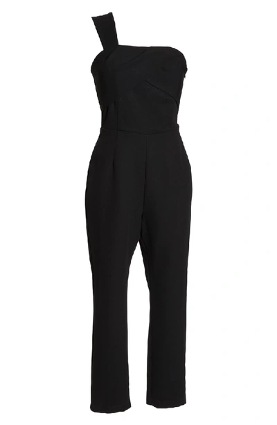Shop Adelyn Rae Adria One-shoulder Jumpsuit In Black