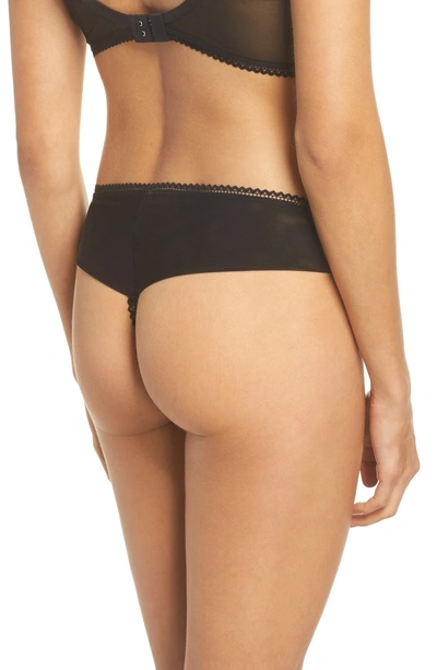 Shop Thistle & Spire Thistle And Spire Eyelash Lace Mirage Thong In Black