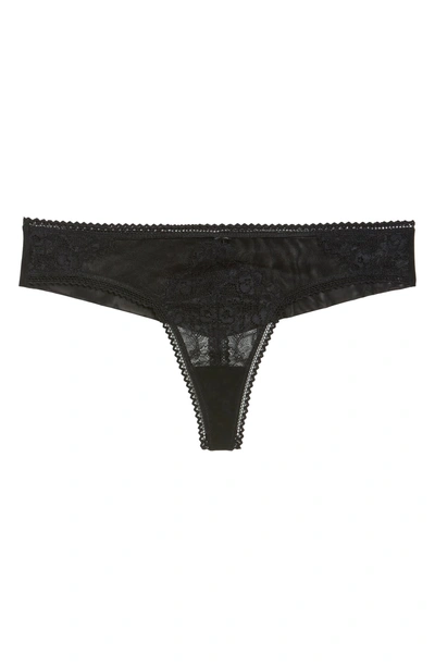 Shop Thistle & Spire Thistle And Spire Eyelash Lace Mirage Thong In Black