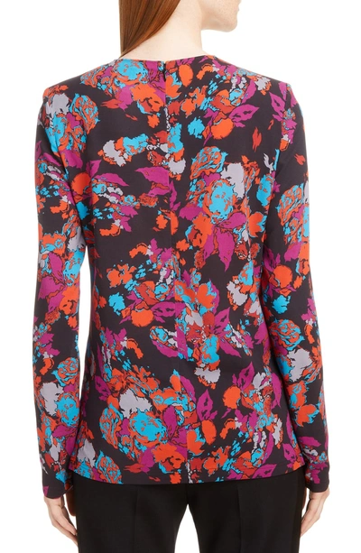 Shop Givenchy Fire Print Silk Blouse In 960-multicolor