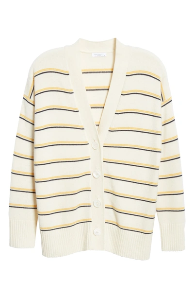 Shop Equipment Elder Stripe Wool & Cashmere Cardigan In Nature White Multi