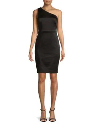 Shop Calvin Klein One-shoulder Sheath Dress In Black
