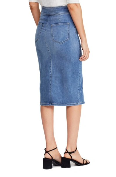 Free People Maddie Denim Midi Skirt In Denim Blue | ModeSens