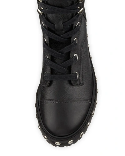 Shop Schutz Andrea Studded Leather Combat Boots In Black