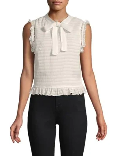 Shop Endless Rose Sleeveless Crinkled Top In Off White